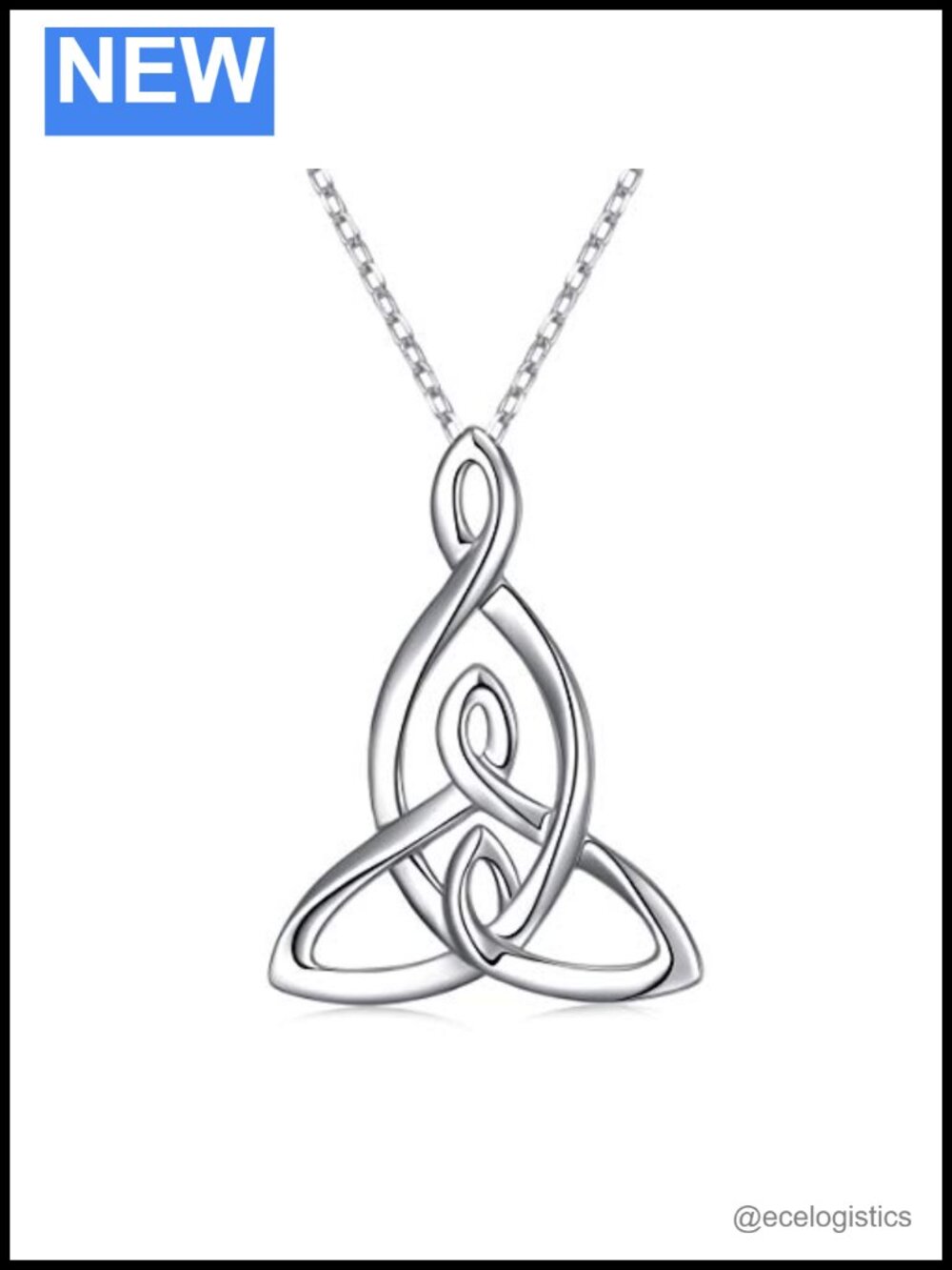 925 Sterling Silver Celtic Knot Pendant Necklace 16in Cable Chain for Women